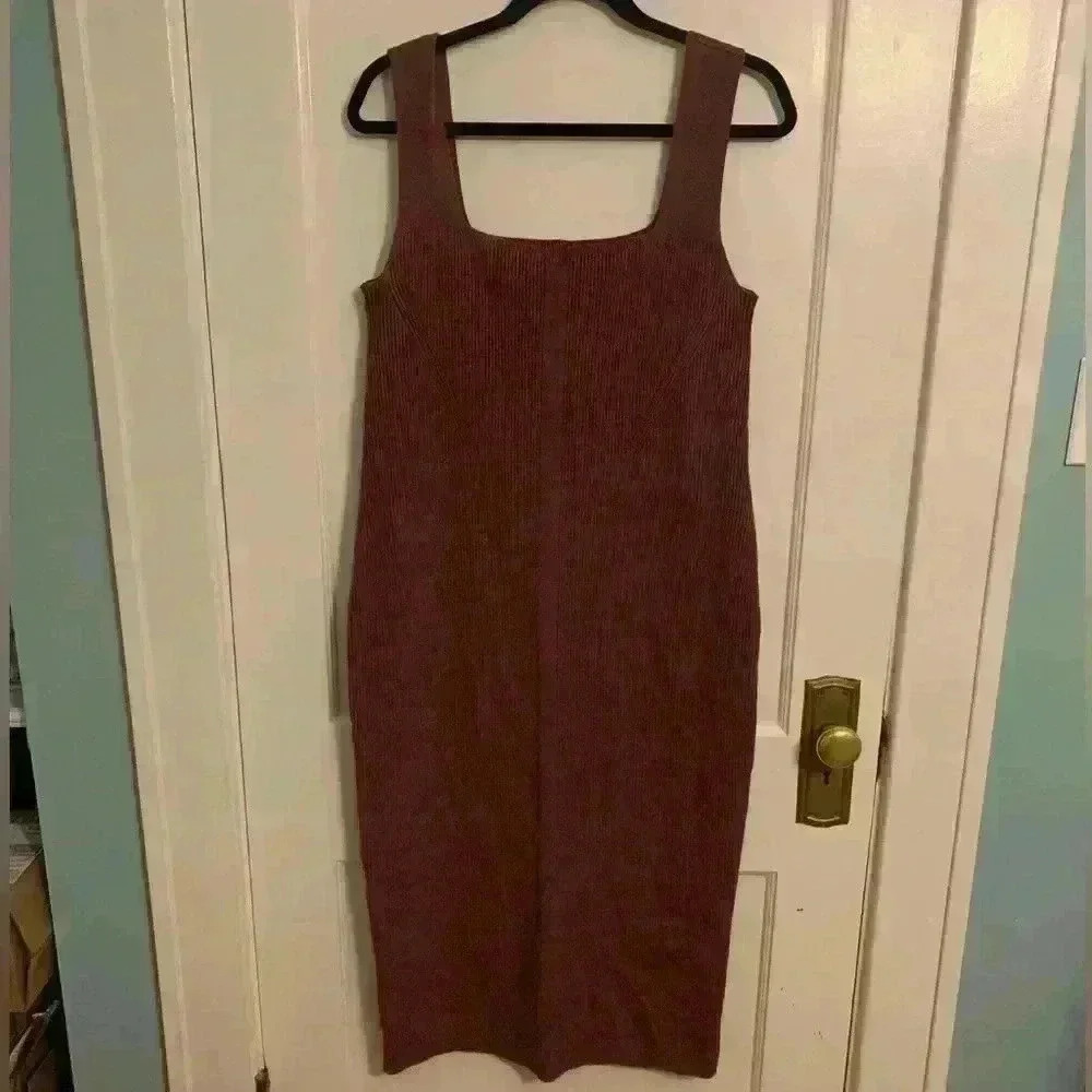 Torrid Sleeveless Tank Burgundy Ribbed Sweater Bodycon Dress, Womens Size 1